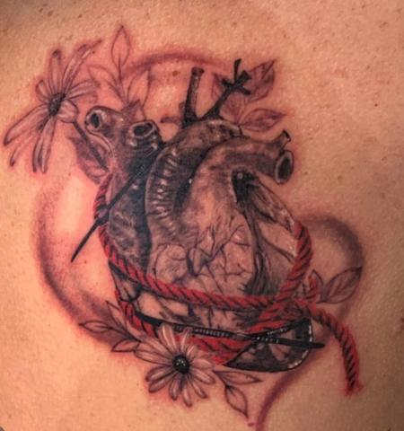 Tattoos - Anna Mia Anatomical Heart and Rope - 144579
